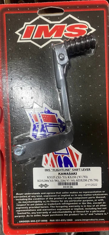 IMS FLIGHTLINE SHIFT LEVER (1983-2006) KAWASAKI KDX200 / KDX220 / KDX250 / KX125 / KX250 (CHECK YEAR/OPTIONS)