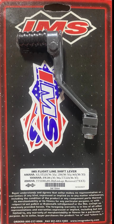 IMS FLIGHTLINE SHIFT LEVER (1983-2020) YAMAHA BW200 / YZ250 / IT250 / IT465 / IT490 / TT225 / TT-R125 (CHECK YEAR/MODEL OPTIONS)