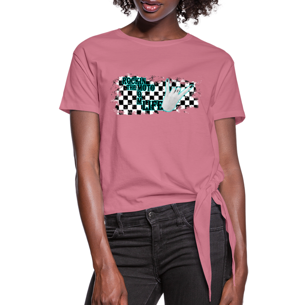 Women's Knotted T-Shirt - mauve