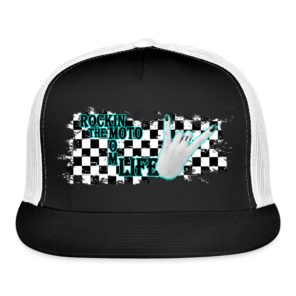 Roxkin' the MOTO mom Life Hat - black/white