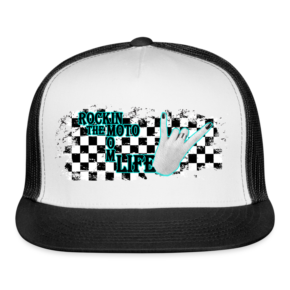 Roxkin' the MOTO mom Life Hat - white/black