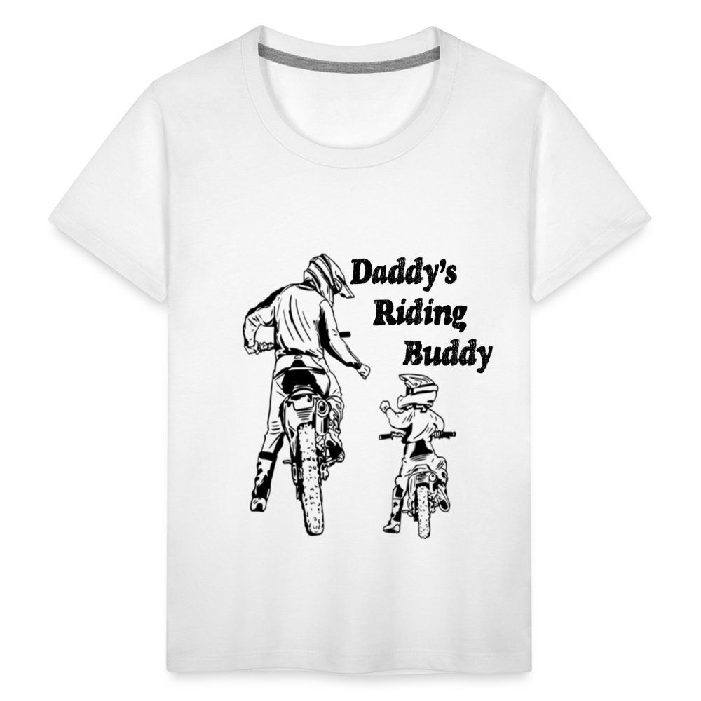 Daddy's Riding Buddy Toddler T-Shirt - white