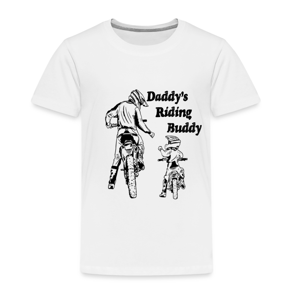 Daddy's Riding Buddy Toddler T-Shirt - white