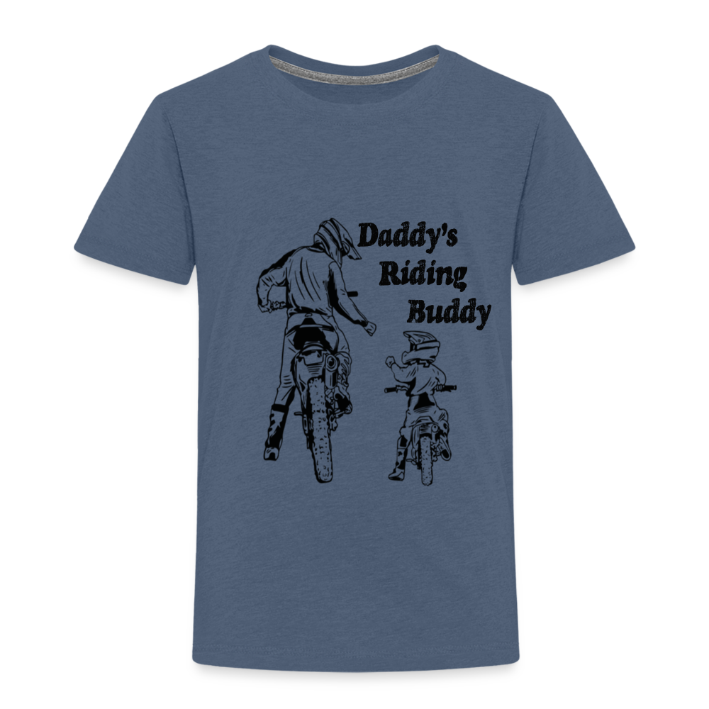 Daddy's Riding Buddy Toddler T-Shirt - heather blue