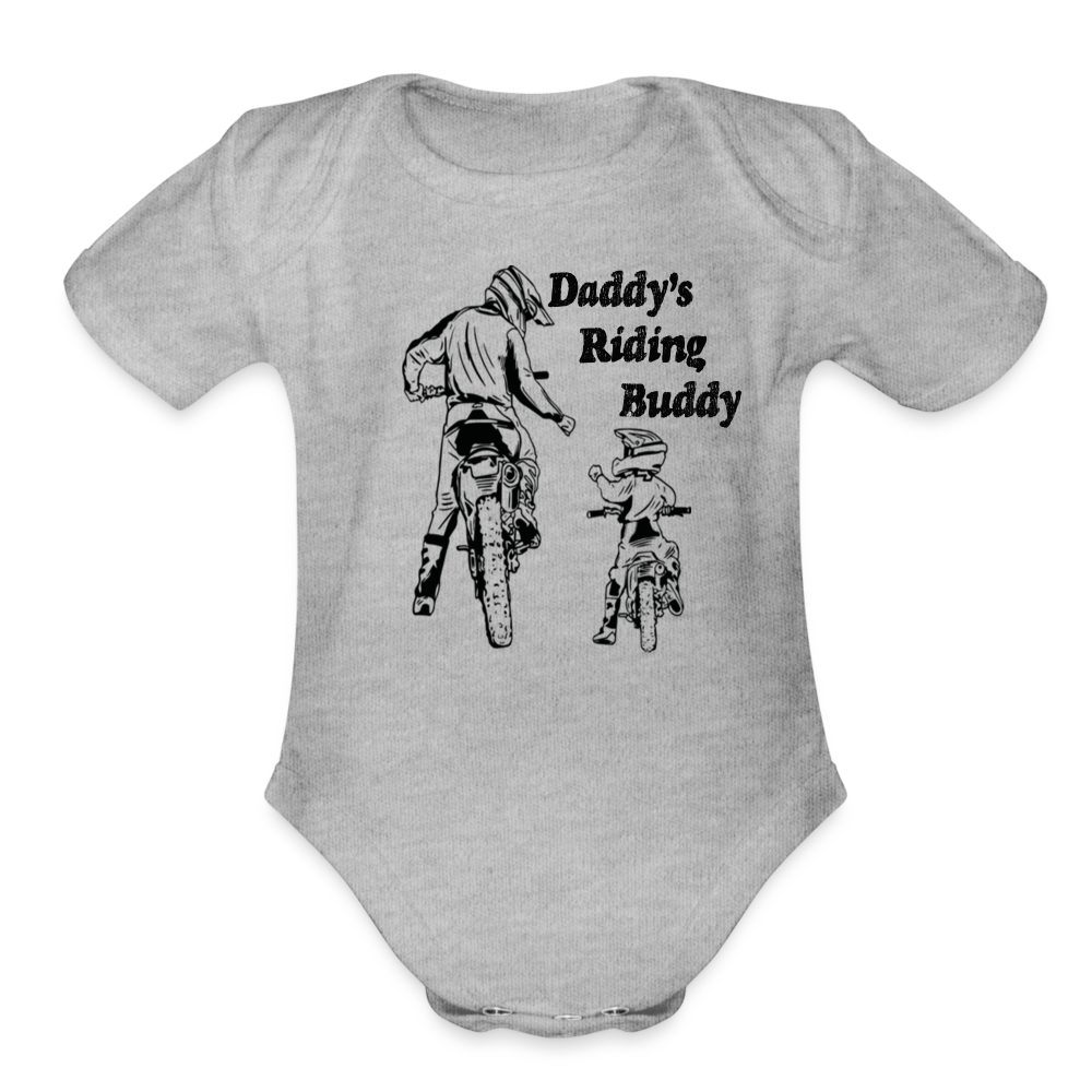 Daddy's Riding Buddy Onsie - heather grey