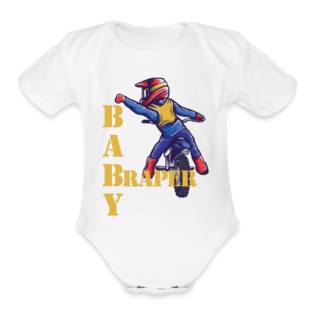 Organic Baby Braper Onesie - white