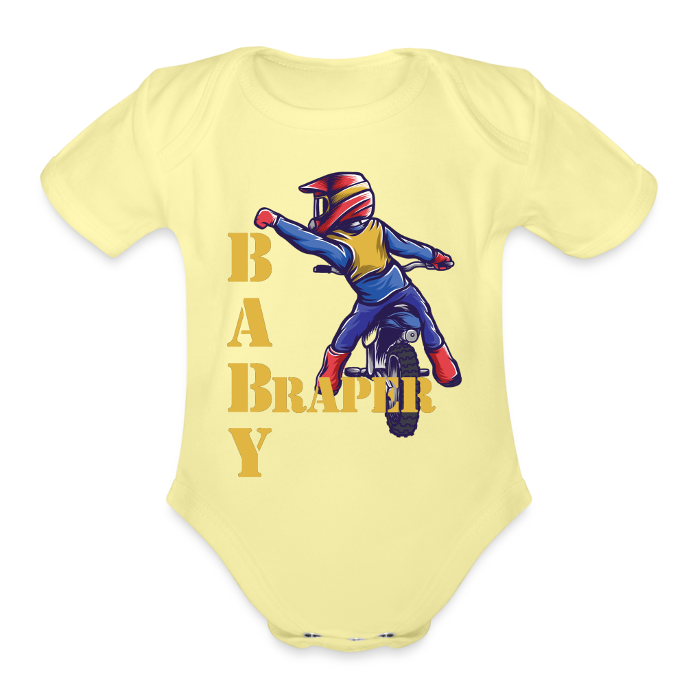 Organic Baby Braper Onesie - washed yellow
