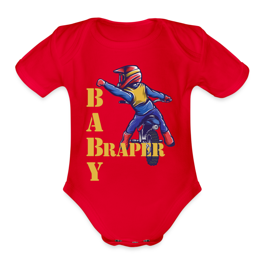 Organic Baby Braper Onesie - red