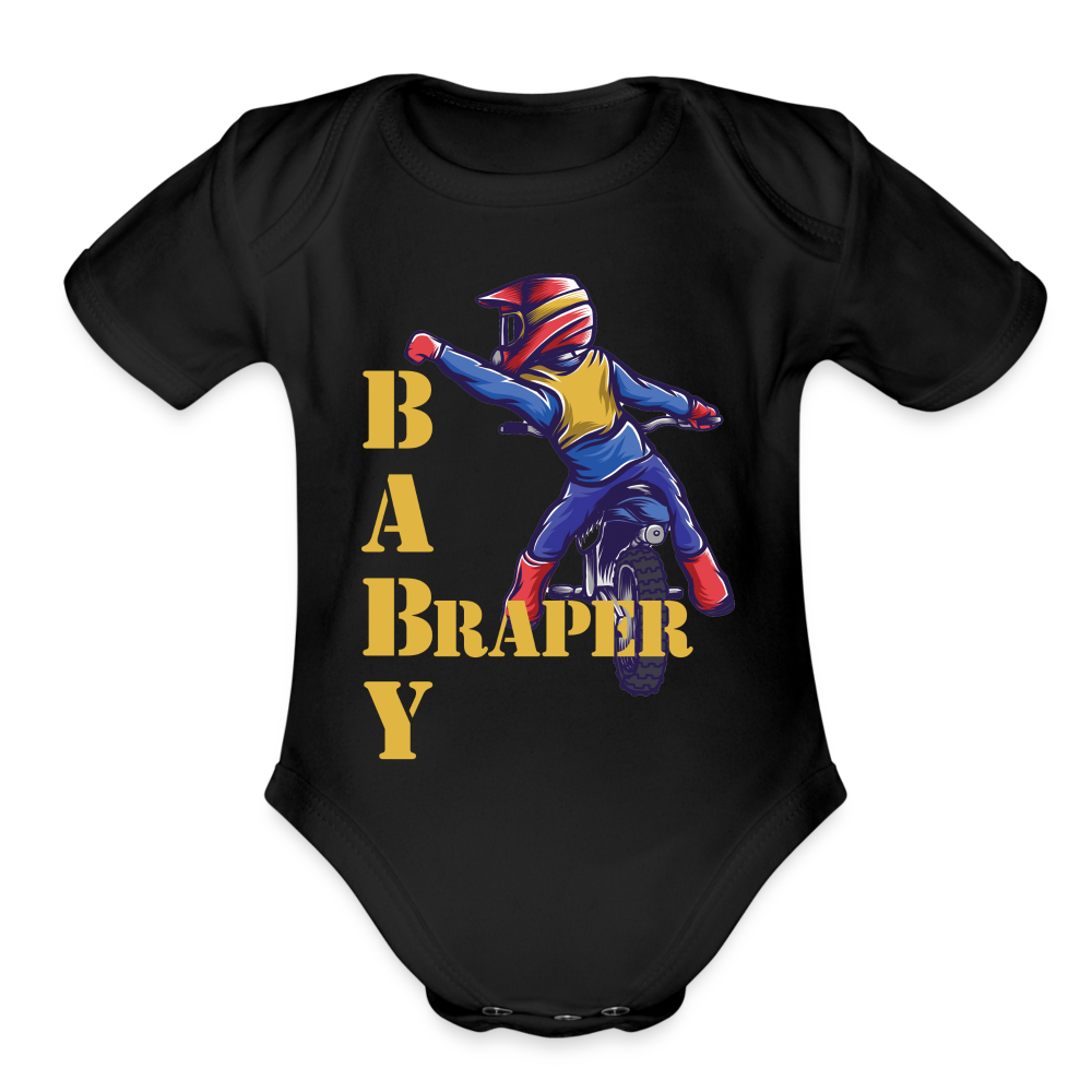 Organic Baby Braper Onesie - black