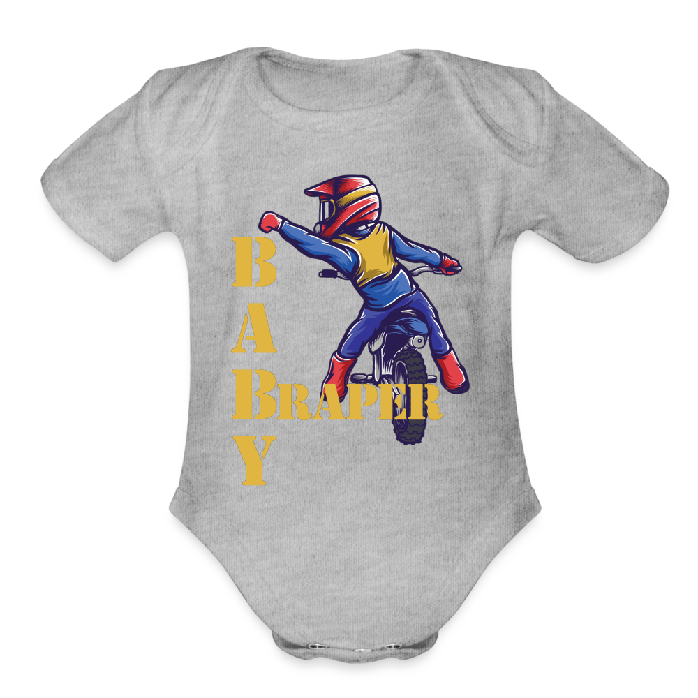 Organic Baby Braper Onesie - heather grey