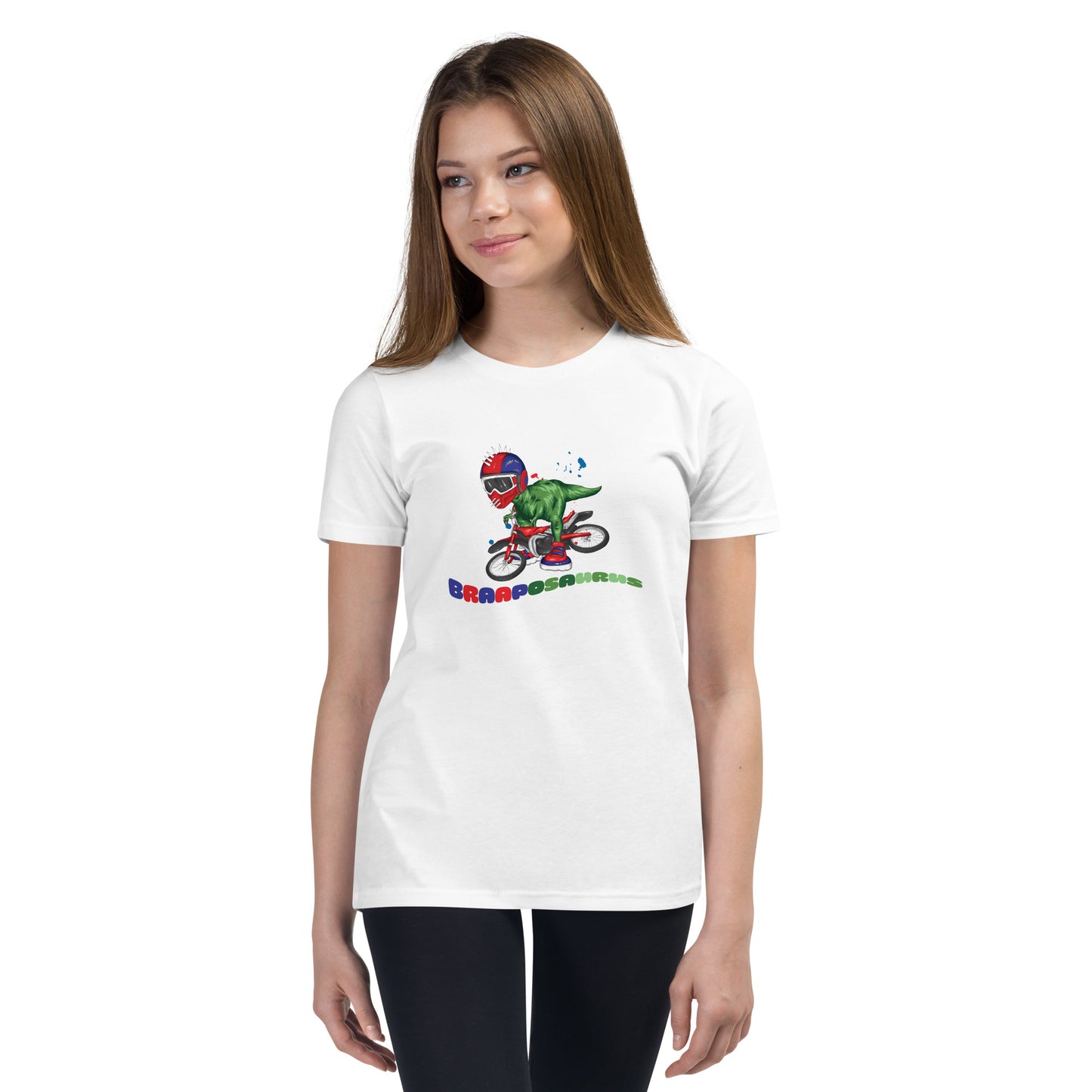 white Braaposaurus t-shirt front view