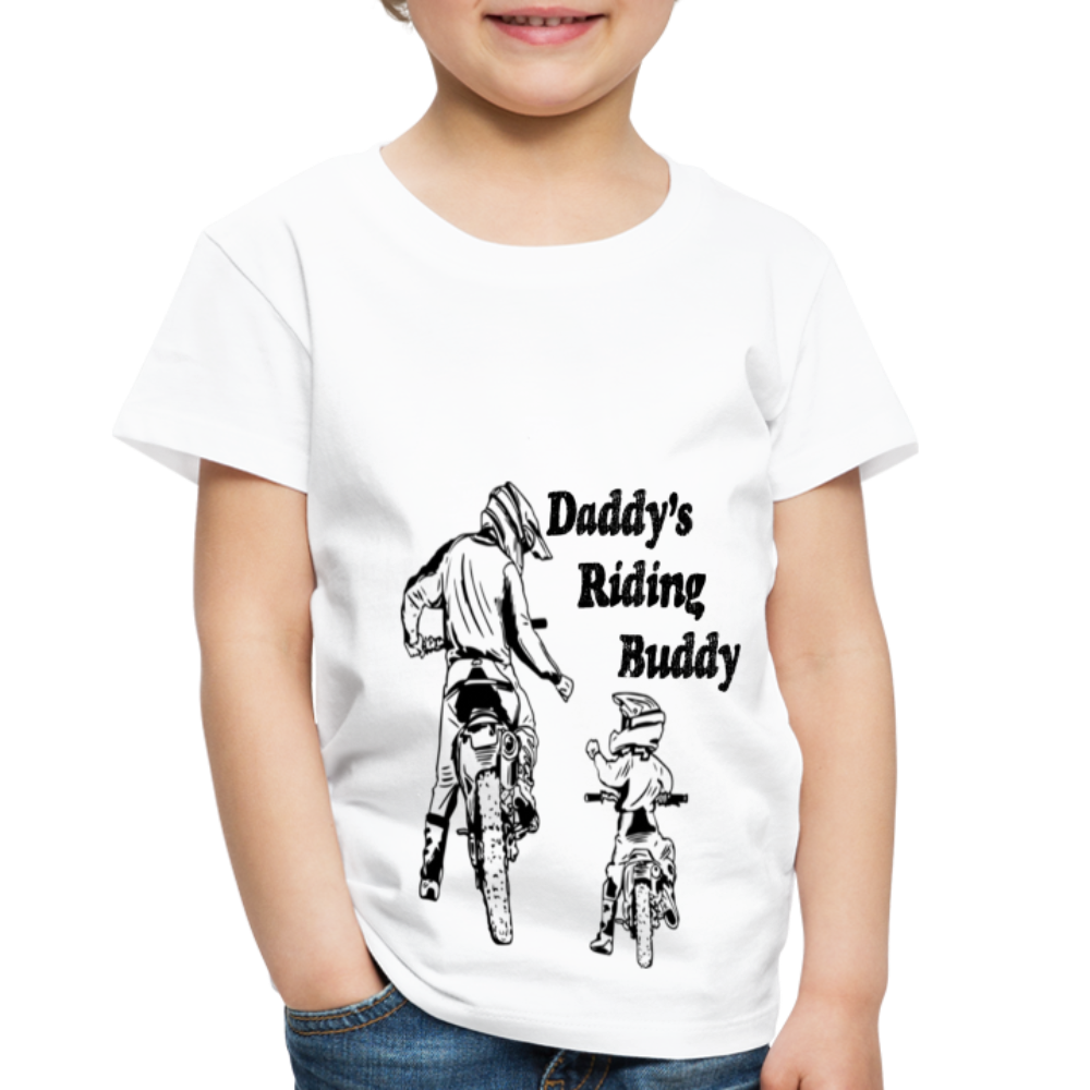 Daddy's Riding Buddy Toddler T-Shirt - white