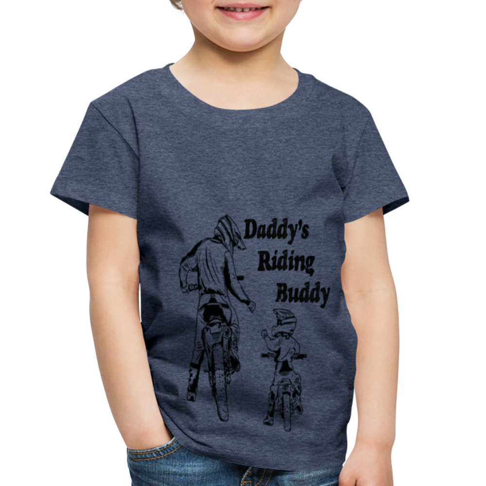 Daddy's Riding Buddy Toddler T-Shirt - heather blue