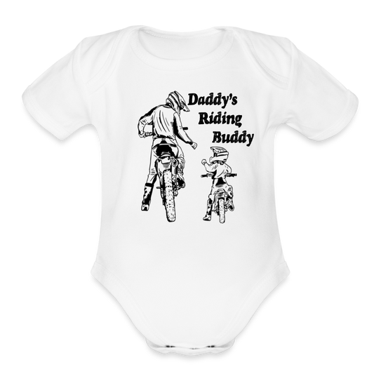 Daddy's Riding Buddy Onsie - white