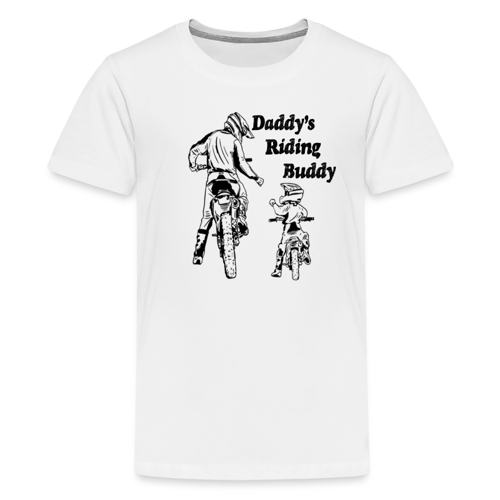 Daddy's Riding Buddy Kids' T-Shirt-2 - white