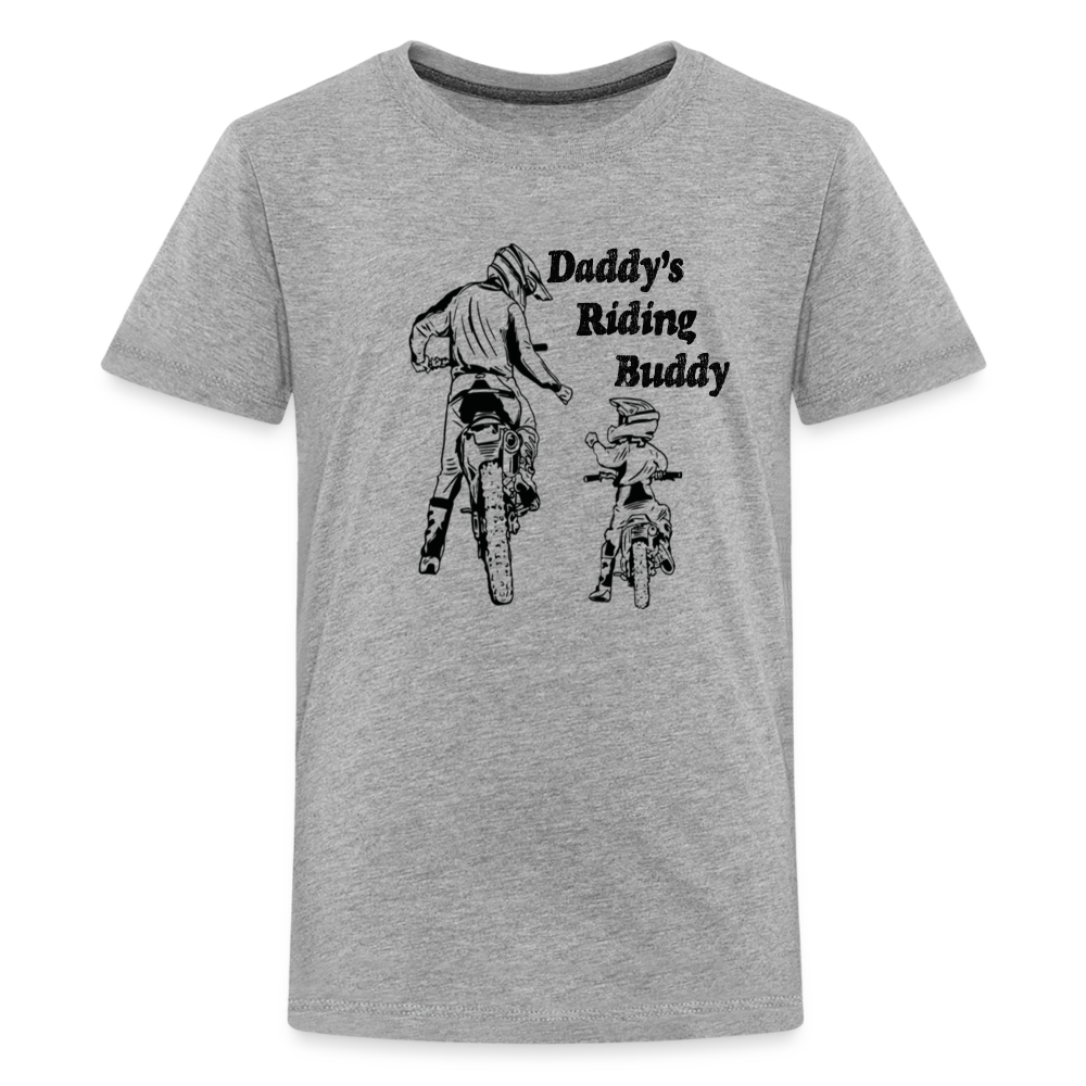 Daddy's Riding Buddy Kids' T-Shirt-2 - heather gray