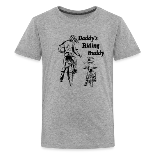 Daddy's Riding Buddy Kids' T-Shirt-2 - heather gray
