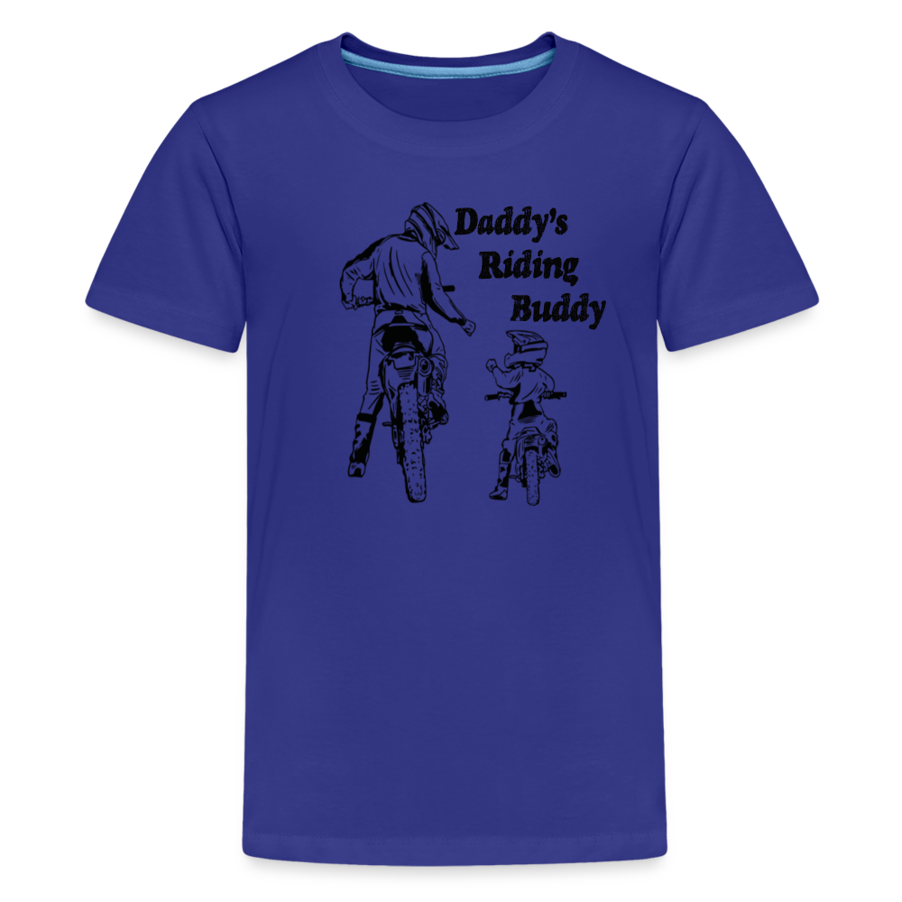 Daddy's Riding Buddy Kids' T-Shirt-2 - royal blue
