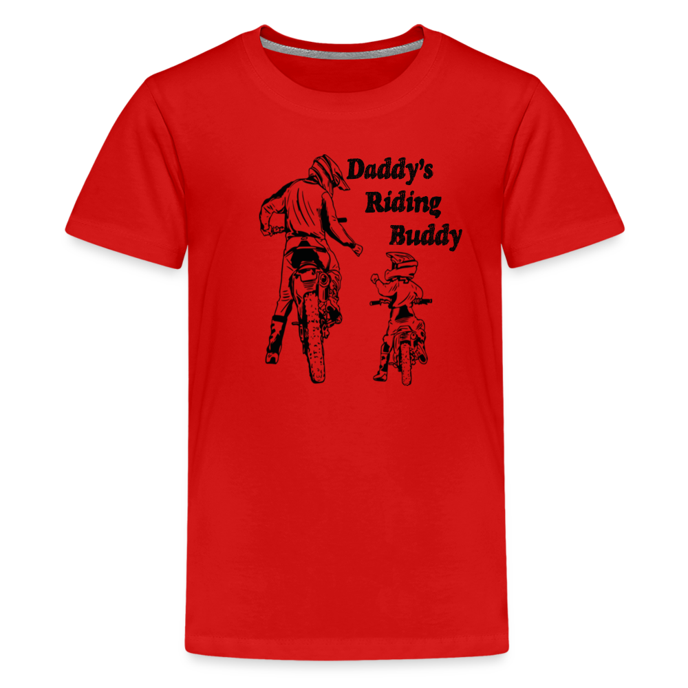 Daddy's Riding Buddy Kids' T-Shirt-2 - red