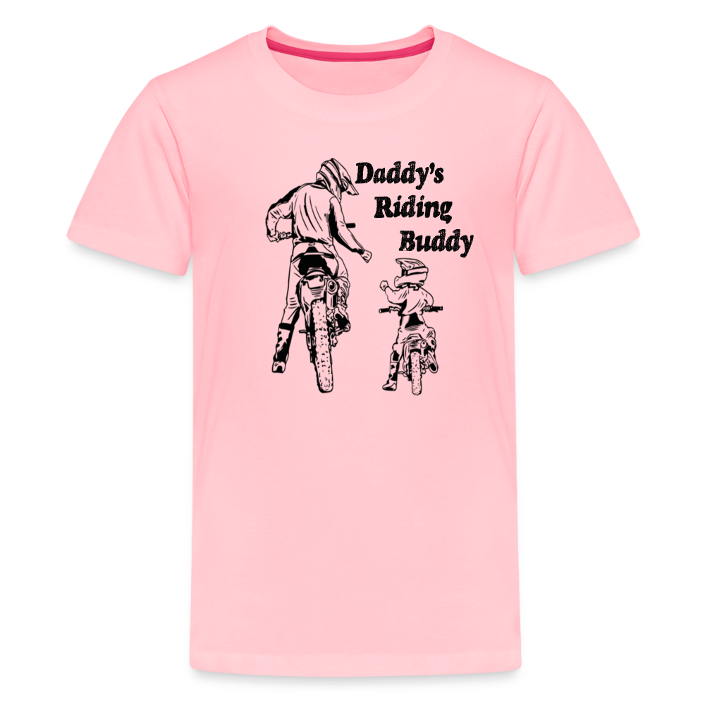 Daddy's Riding Buddy Kids' T-Shirt-2 - pink