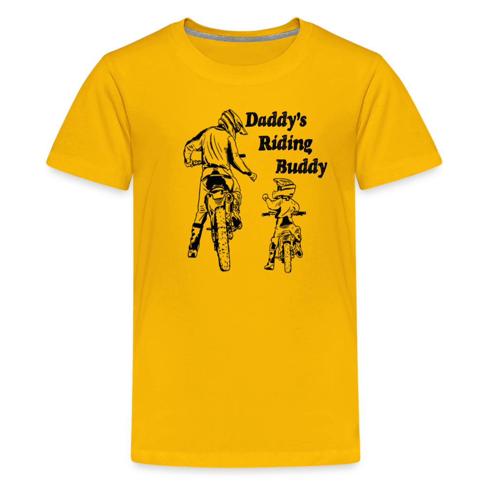 Daddy's Riding Buddy Kids' T-Shirt-2 - sun yellow