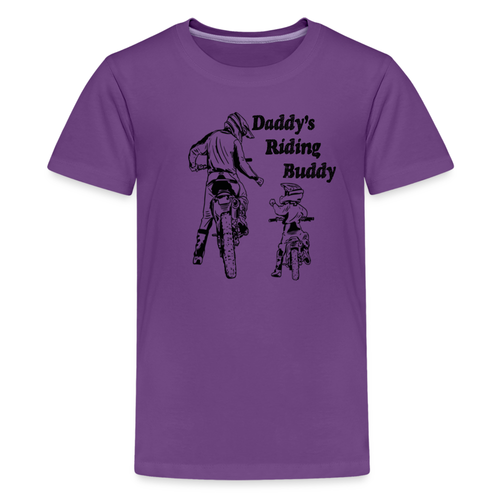 Daddy's Riding Buddy Kids' T-Shirt-2 - purple