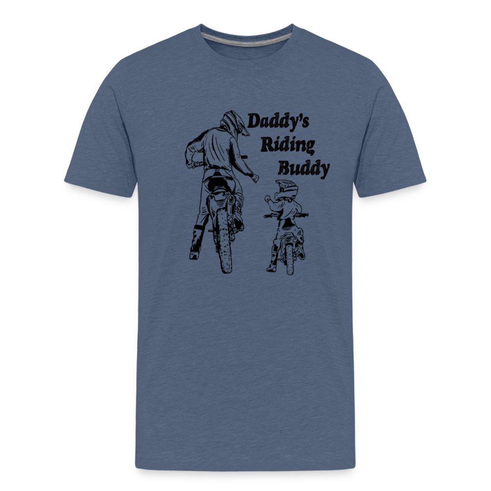 Daddy's Riding Buddy Kids' T-Shirt-2 - heather blue