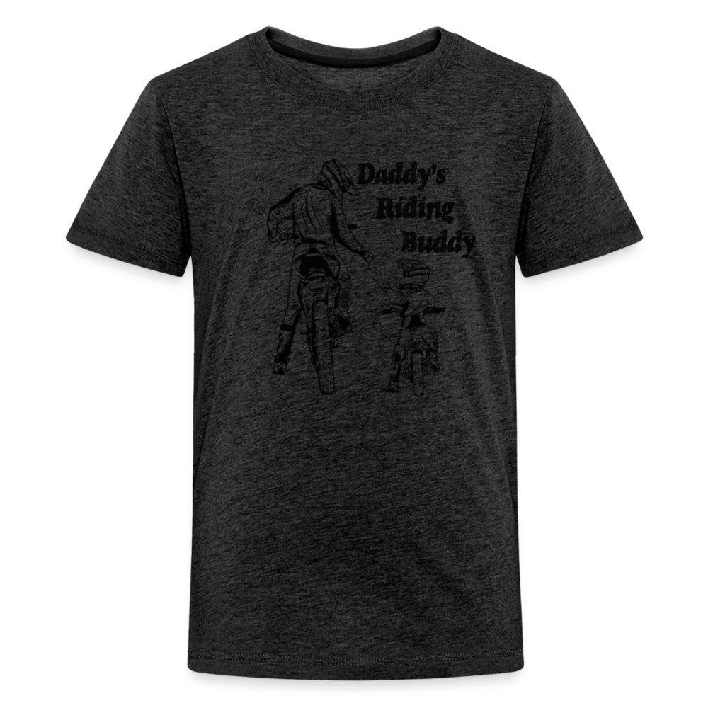 Daddy's Riding Buddy Kids' T-Shirt-2 - charcoal grey