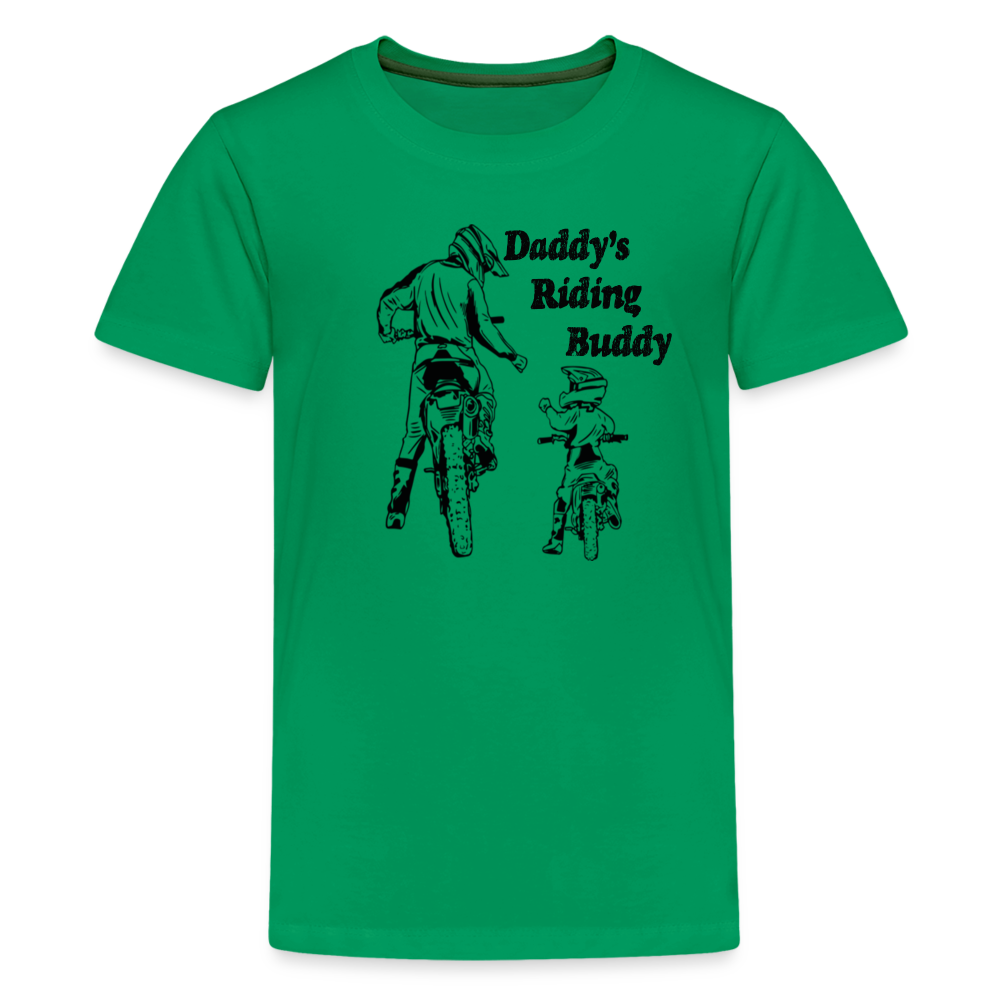 Daddy's Riding Buddy Kids' T-Shirt-2 - kelly green