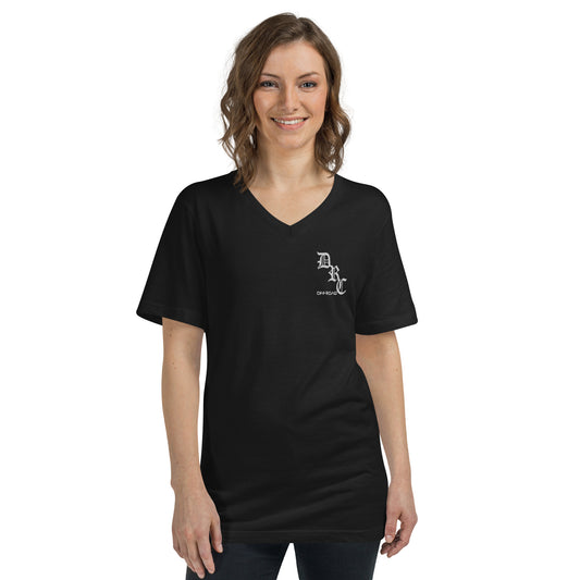 DRC LOGO Unisex Short Sleeve V-Neck T-Shirt